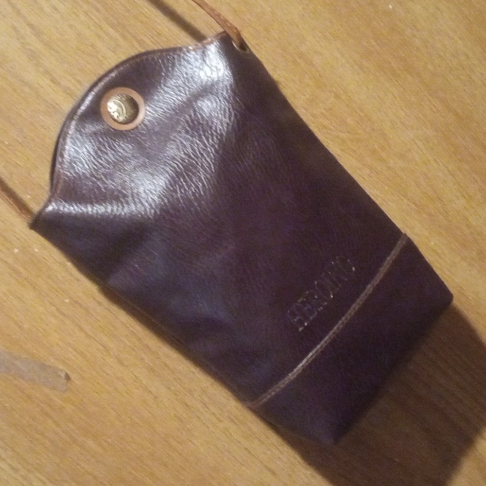 Leather Crossbody Heroing Rich Brown/Tan Long Strap BEAUTIFUL!